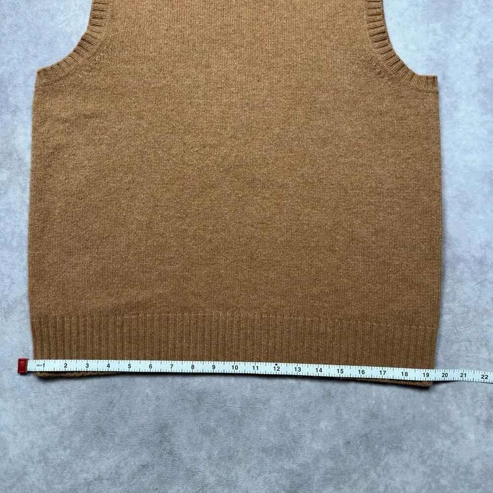 Vintage Banana Republic Wool Cashmere Angora Sweater Vest Mens Sz. S Camel Brown